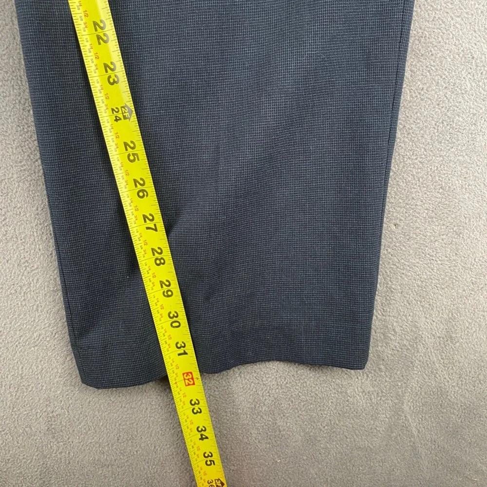 Van Heusen Mens Navy Blue Micro Pattern Dress Pants 40x32 Flat Front Trousers